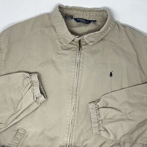 Vintage Polo Ralph Lauren Harrington Jacket Beige Men XXL Bomber Made In USA 90s